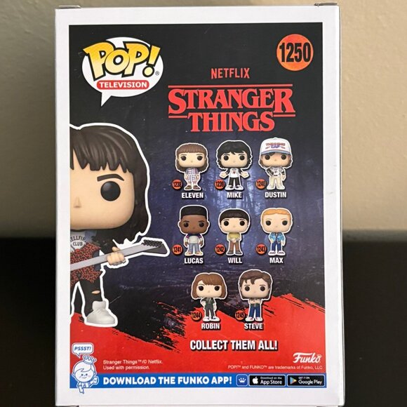Funko Pop Eddie with Guitar #1250 Stranger Things Target Exclusive - Picture 2 of 2